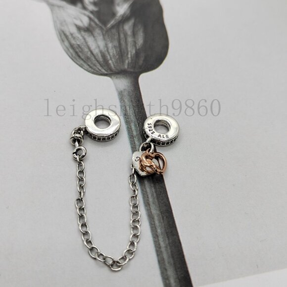 Pandora Family Heart Safety Chain Charm - Picture 6 of 6